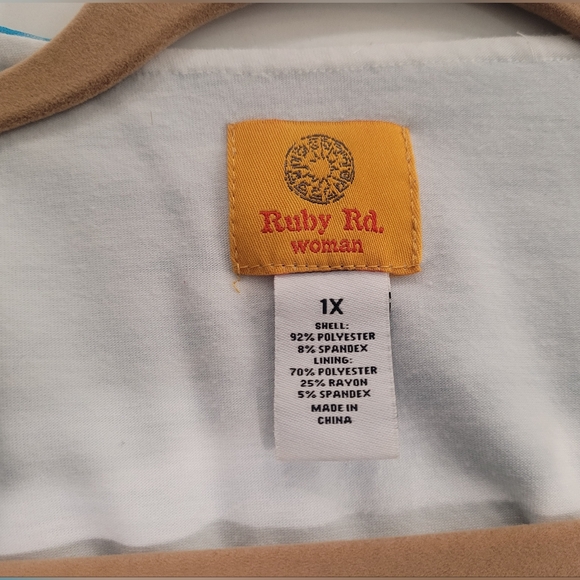 Ruby Rd Aqua & Royal Shirt Size 1X - Picture 2 of 5